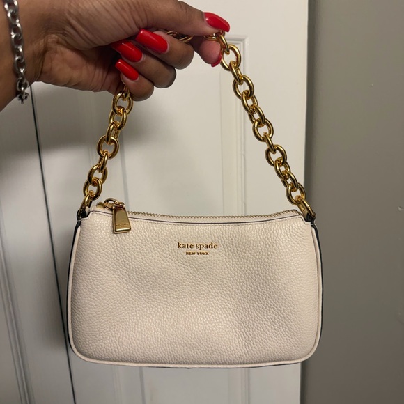 kate spade Handbags - Kate Spade Cream Mini Bag with Gold Chain